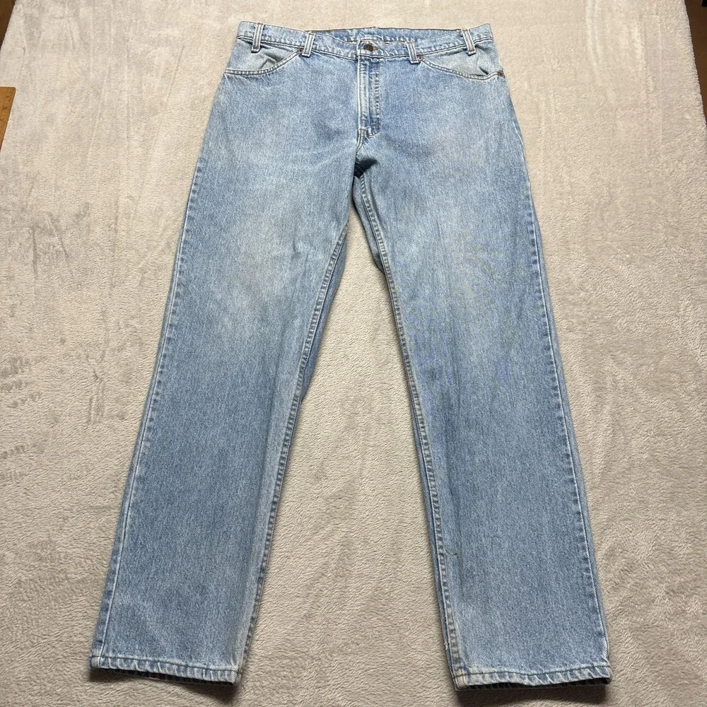 Vintage Levis 505 Jeans Mens 38x32 (Fits 35x31) Straight Leg Orange Tab USA 90s